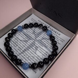 Bransoletka męska Agat Akwamaryn