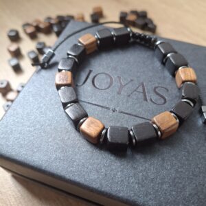 Bransoletka męska z hebanem i drewnem sandałowym