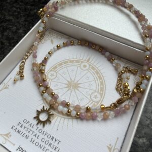 Komplet - naszyjnik i bransoletka dla zodiakalnego Byka z kwietnia